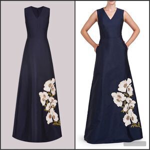 Kay Unger Aurelia Gown Dress Dark Navy